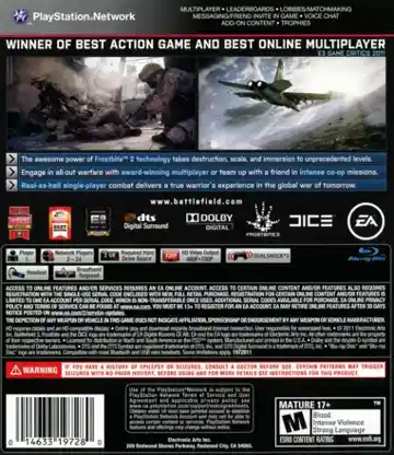 Battlefield 3 (USA) (Open Beta) box cover back